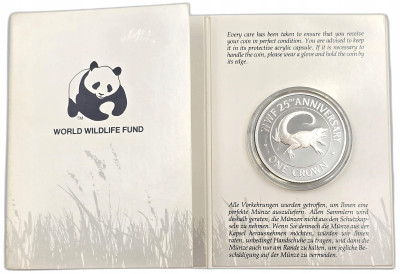 Turks i Caicos. 1 korona 1988, WWF – SREBRO