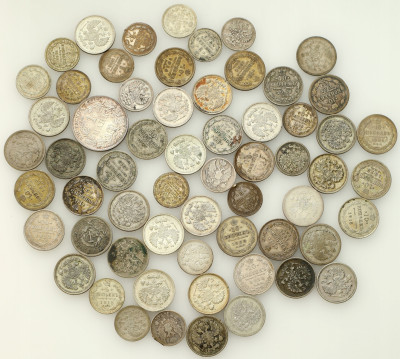 Rosja, Niemcy. 5-10 kopiejek i 1 marka 1822-1923, SREBRO – 61 szt