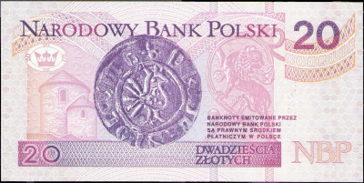 Banknot 20 złotych 1994 - rzadka seria AA - NISKI NUMER AA0005052