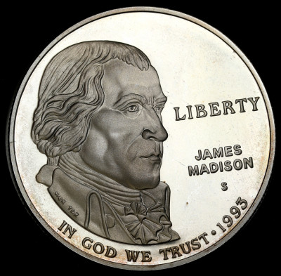 USA 1 dolar 1993 S James Madison - SREBRO