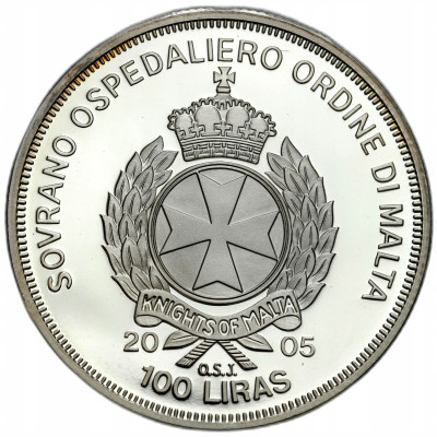 Malta. 100 lir 2005, Jan Paweł II – SREBRO