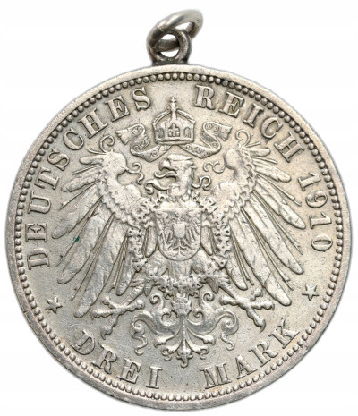 Niemcy, Prusy. Wilhelm II (1888–1918). 3 marki 1910 A, Berlin – SREBRO
