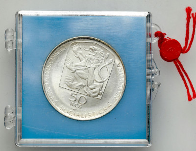 Czechosłowacja 50 koron 1974, 100 rocznica urodzin - Janko Jesenský SREBRO