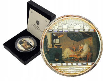 Wyspy Cooka 20 dolarów 2009 Karl Spitzweg - Biedny poeta - 3 UNCJE SREBRO