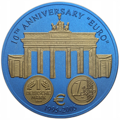 Liberia. 5 dolarów 2005, 10. rocznica Euro – Niemcy