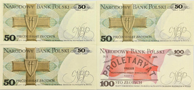 PRL. 50-100 złotych 1986-1988 – 4 szt