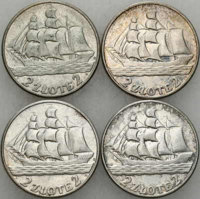 II RP. 2 złote 1936 Żaglowiec, SREBRO – 4 szt