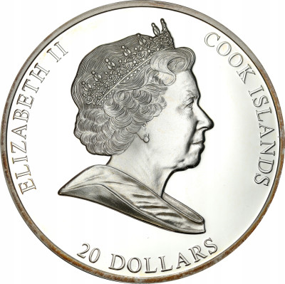 Wyspy Cooka. 20 dolarów 2008 Raffaello Santi Szkoła Ateńska 3 UNCJE SREBRO