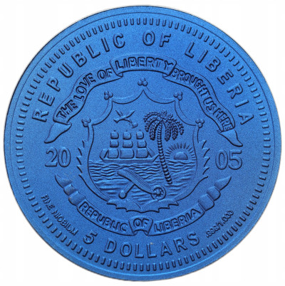 Liberia. 5 dolarów 2005, 10. rocznica Euro – Niemcy