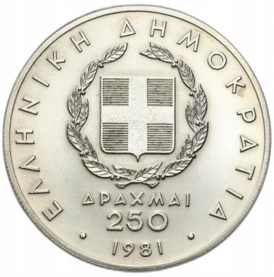 Grecja. 250 drachm 1981, rzut oszczepem – SREBRO