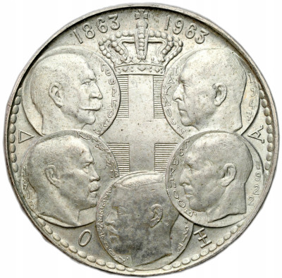 Grecja. 30 drachm 1963, 100 rocznica pięciu greckich królów – SREBRO