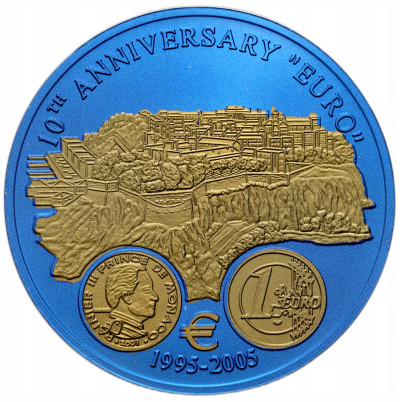 Liberia. 5 dolarów 2005, 10. rocznica Euro – Monako