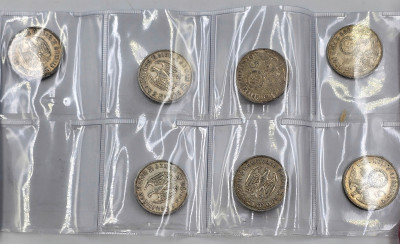 Niemcy. 5 marek 1935-1938 Hindenburg, SREBRO – 7 szt