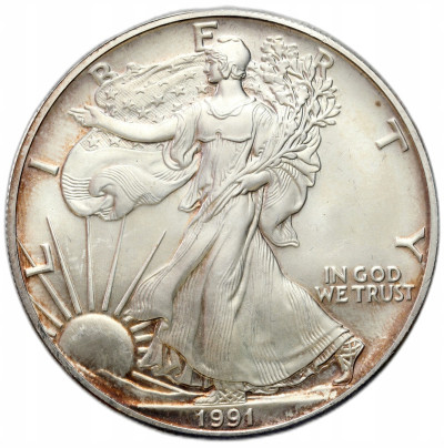 USA. 1 dolar 1991 Liberty – UNCJA SREBRA