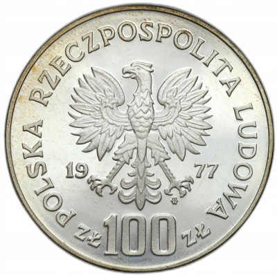 PRL. 100 złotych 1977 Żubr – SREBRO