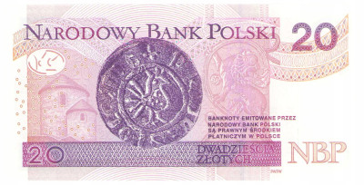 Banknot 20 złotych 2012 - rzadka seria AA - AA0058779