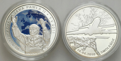 20 złotych 2011, Jan Paweł II, Smoleńsk, SREBRO – 2 szt