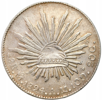 Meksyk. 8 reali 1894 „Mo AM”, Meksyk – SREBRO