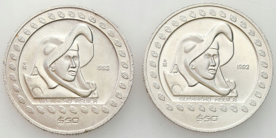 Meksyk. 50 peso 1992, 2 szt – UNCJA SREBRA