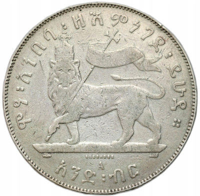 Etiopia. Cesarz Menelik II. 1 birr 1894 – SREBRO