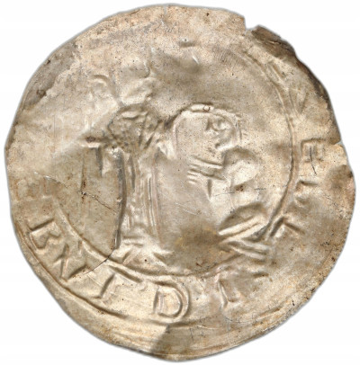 Bolesław III Krzywousty (1102-1138). Brakteat absolucyjny - RZADKI