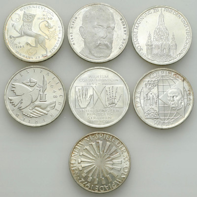 Niemcy, 10 marek 1972-1998, SREBRO – 7 szt