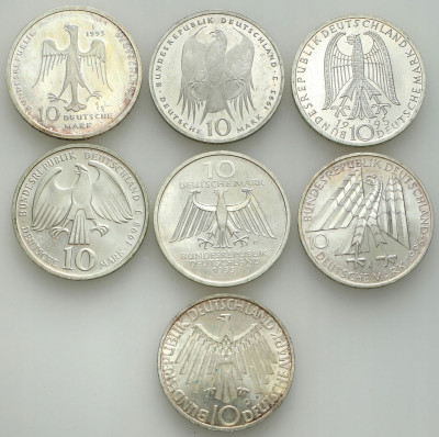 Niemcy, 10 marek 1972-1998, SREBRO – 7 szt