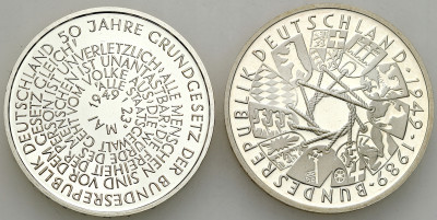 Niemcy. 10 marek 1989 i 1999, SREBRO – 2 szt