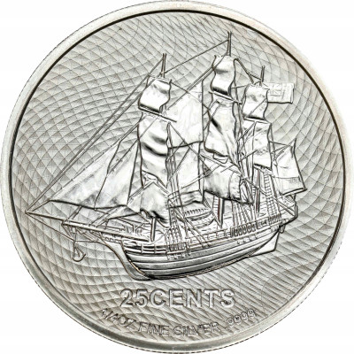 Wyspy Cooka. 25 centów 2021, HMS Bounty – 1/4 UNCJI SREBRA