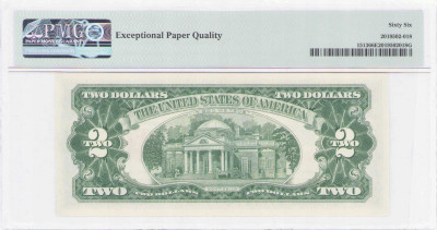 USA. Legal Tender Note. 2 dolary 1963, seria AA, PMG 66