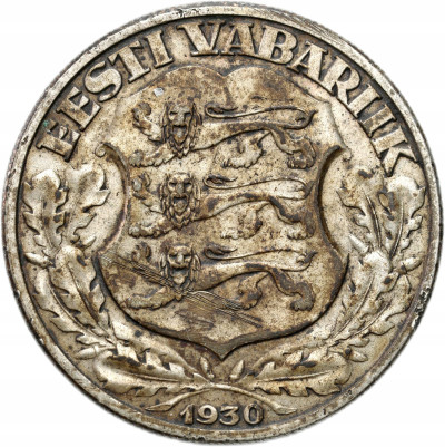 Estonia. 2 korony 1930 Zamek Toompea – SREBRO