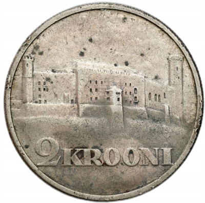 Estonia. 2 korony 1930 Zamek Toompea – SREBRO