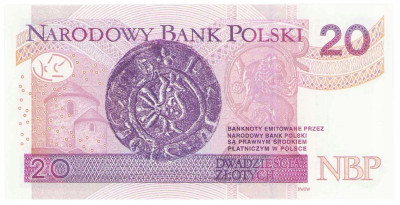 Banknot 20 złotych 2012 - rzadka seria AA