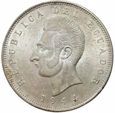 Ekwador. 5 sucres 1944 Mo, Meksyk