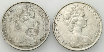 Australia. 50 centów 1966, SREBRO – 2 szt