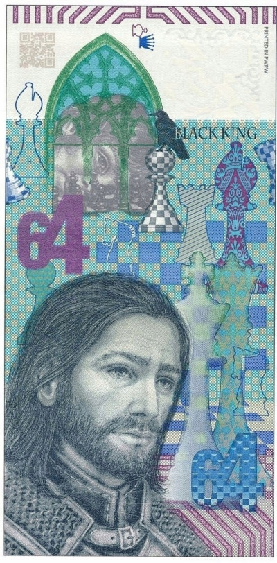 Banknot testowy PWPW - 64 - SZACHY / jęz.angielski
