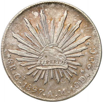 Meksyk. 8 reali 1897 „Cn AM” – Culiacán – SREBRO