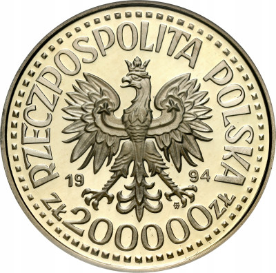 200.000 złotych 1994 Zygmunt I Stary popiersie NGC PF69 ULTRA CAMEO (2 MAX)