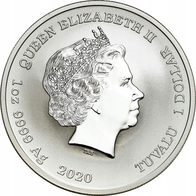 Tuvalu. 1 dolar 2020, ZEUS – UNCJA SREBRA