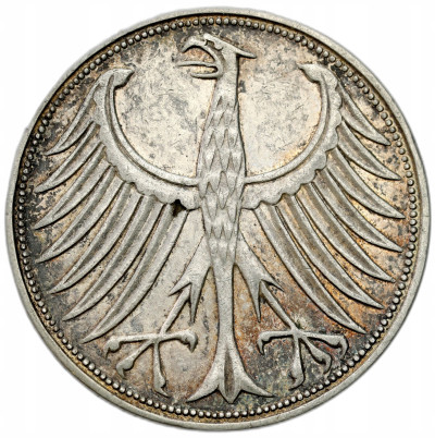 Niemcy. 5 marek 1951 F, Stuttgart – SREBRO