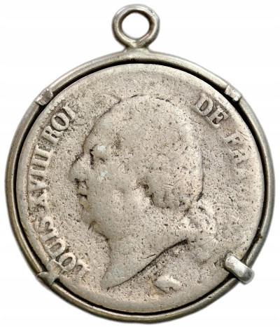 Francja. Ludwik XVIII (1815-1824). 5 franków 1924 A, Paryż – SREBRO
