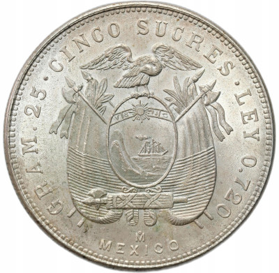 Ekwador. 5 sucres 1944 Mo, Meksyk
