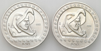 Meksyk. 50 peso 1992, 2 szt – UNCJA SREBRA