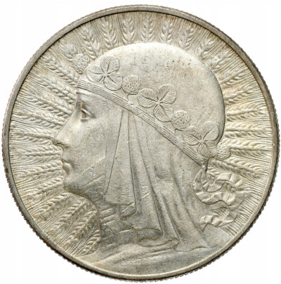 II RP. 10 złotych 1932 głowa kobiety (ze znakiem mennicy) – ŁADNE