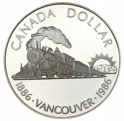 Kanada 1 dolar 1986 Pacific Express SREBRO