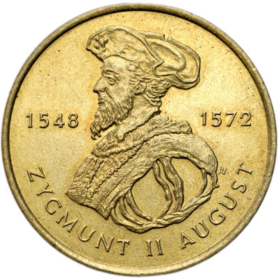 III RP. 2 złote 1996 Zygmunt II August – NAJRZADSZE