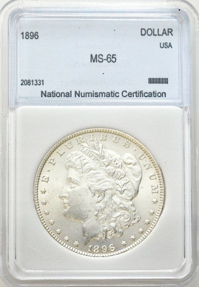 USA 1 dolar 1896 NNC MS65 - SREBRO