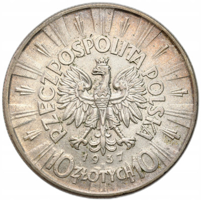 II RP. 10 złotych 1937 Piłsudski – SREBRO