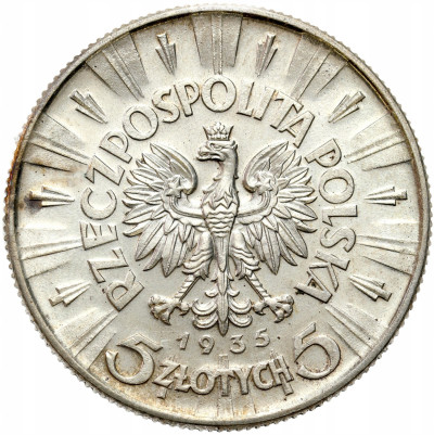 II RP. 5 złotych 1935 Piłsudski – BARDZO ŁADNY