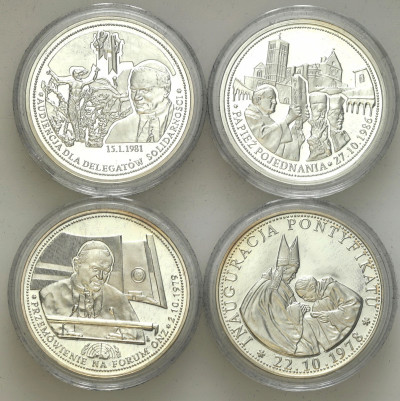 Medal. Jan Paweł II Karol Wojtyła 2005 SREBRO zestaw 4 szt.